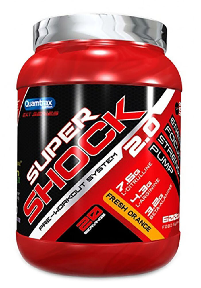 Предтренировочный комплекс Quamtrax Nutrition Super Shock 2.0, 600 г, вкус: свежий апельсин