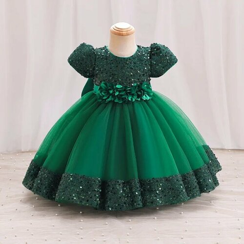 фото Платье нарядное, размер 100, зеленый aibaodu