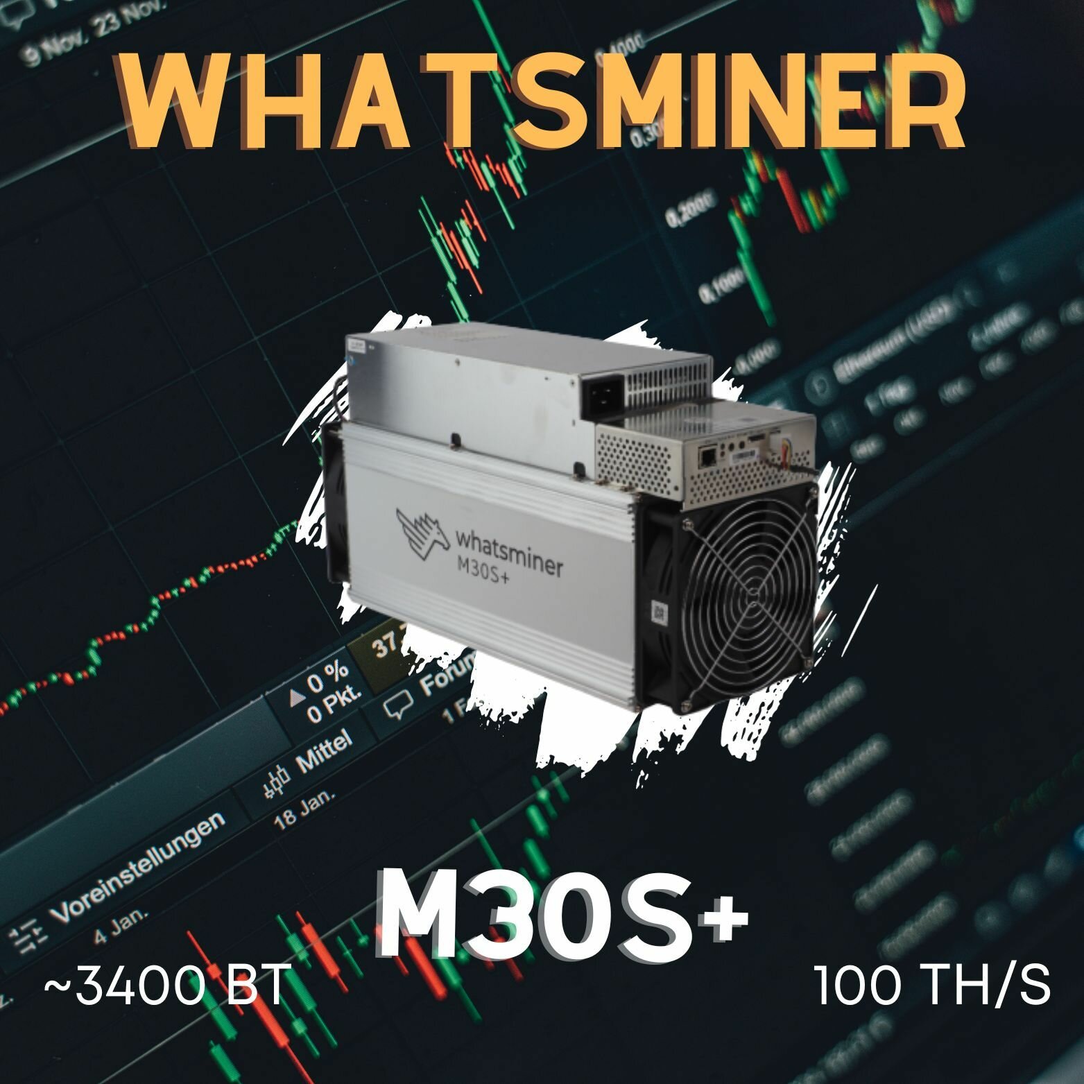 Компьютер для майнинга Whatsminer M30S+ 100TH/s