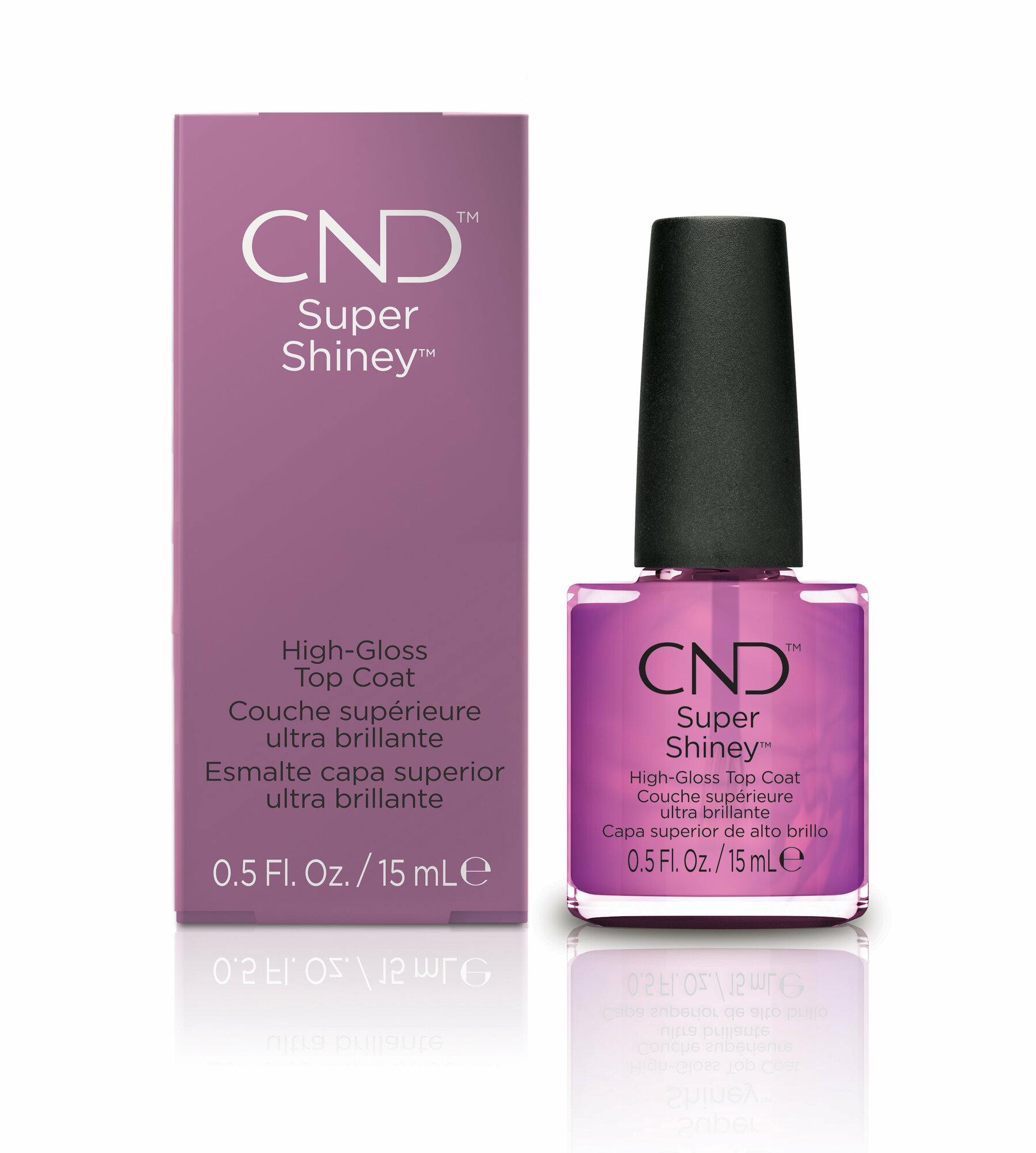 CND Верхнее покрытие для ногтей бесцветное Super Shiney Top Coat, 15 мл