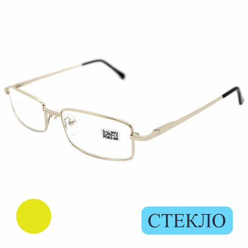 Корригирующие очки для чтения (+3.25) ELITE 5096, линза стекло, цвет золотистый, РЦ 62-64, с салфеткой