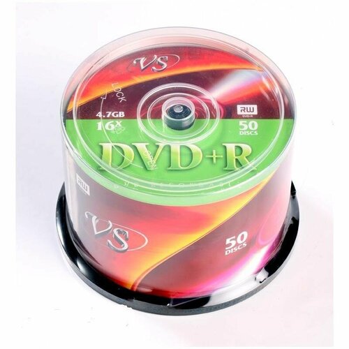 Диск VS DVD+R 4,7 GB 16x CB/50 диск dvd r vs 4 7 gb 16x bulk 50 50 600