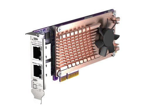 Плата расширения/ QNAP QM2-2P2G2T Expansion card 2 slots M2 2280 NVMe PCIe Gen3 x4 interface 2x 25 GbE BASE-T QM2-2P2G2T