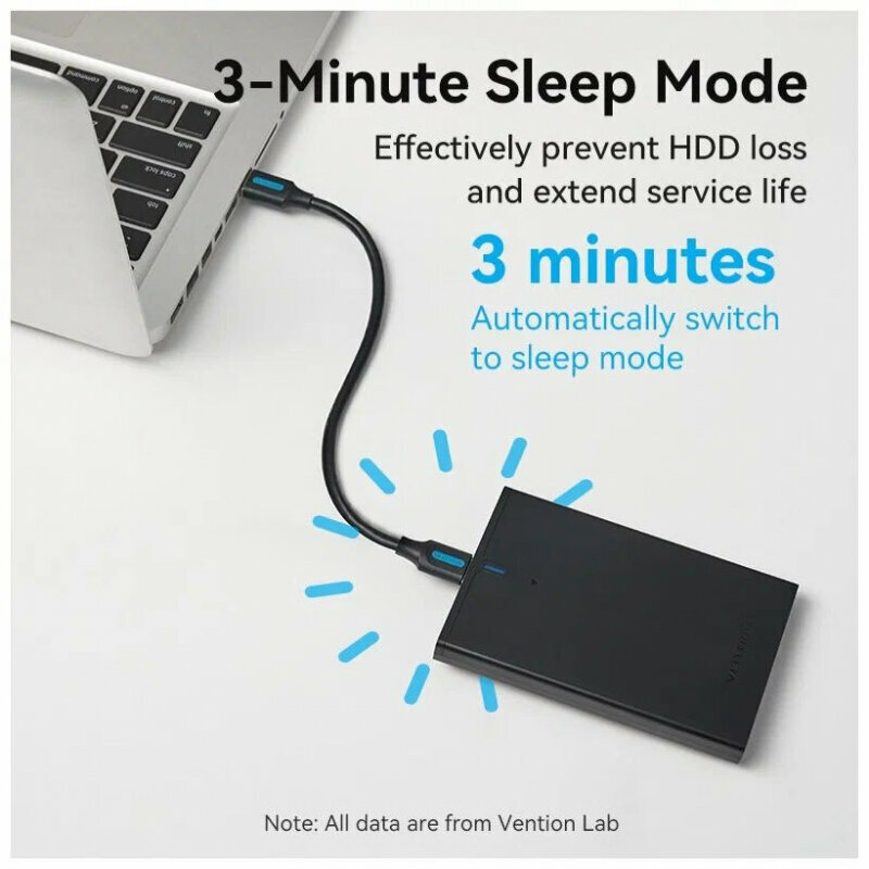 Vention Внешний корпус для HDD/SSD 2.5", бокс для жесткого диска, USB 3.0 Mirco-B, пластик, арт. KPAB0 — фото 16