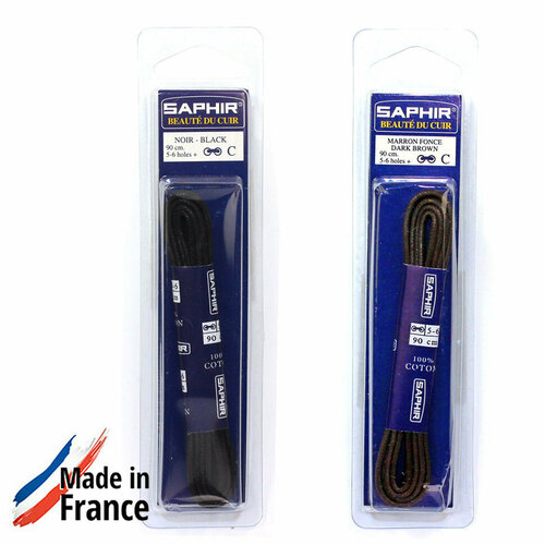 SAPHIR Шнурки 90 см. круглые тонкие с пропиткой 2,5 мм, цветные. (тёмно-зелёный (20))