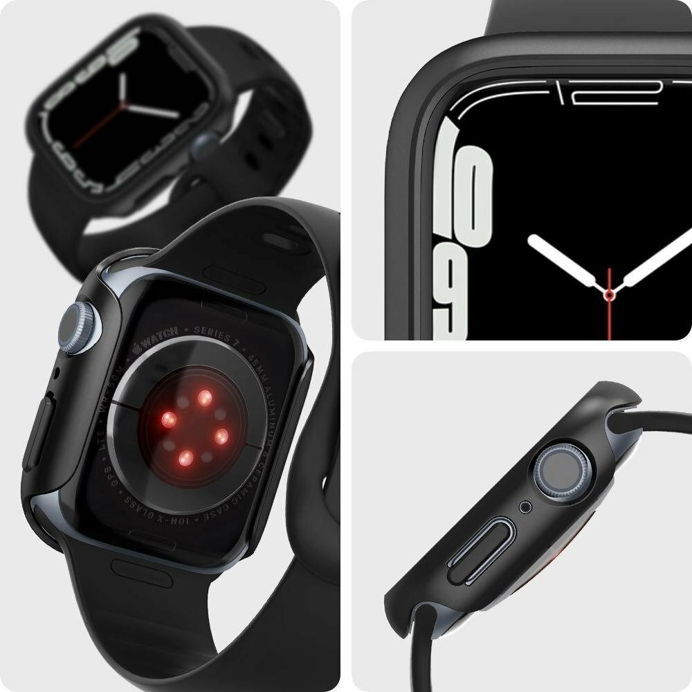 Чехол для корпуса Spigen Thin Fit для Apple Watch 7 45 мм ACS04174 черный — фото 13