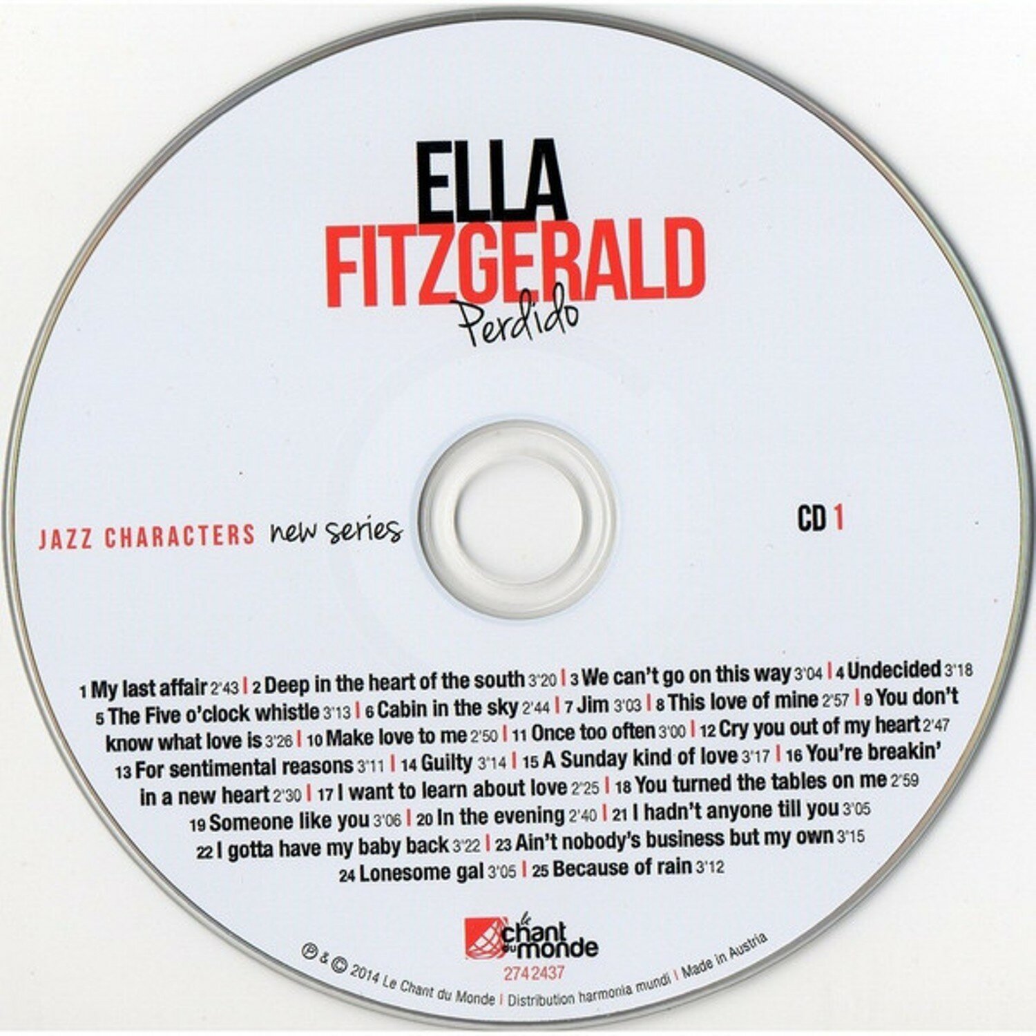 Ella Fitzgerald Perdido CD Медиа - фото №3