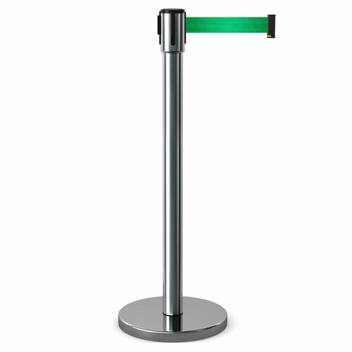 BarrierBelt® Имидж-стойка BarrierBelt® 07 с зеленой лентой 4,5 метра