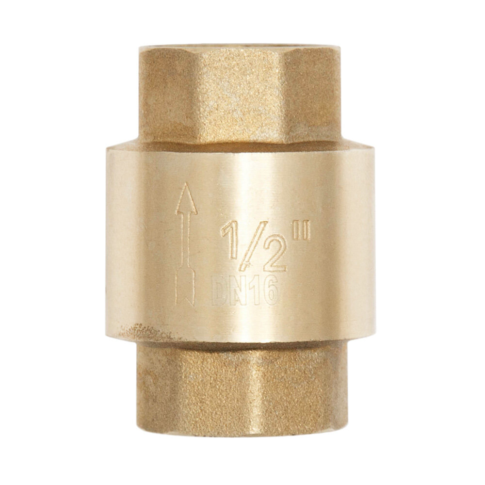 Клапан обратный 1/2" пружинный, латунь/пластик/сталь, MasterProf — фото 1