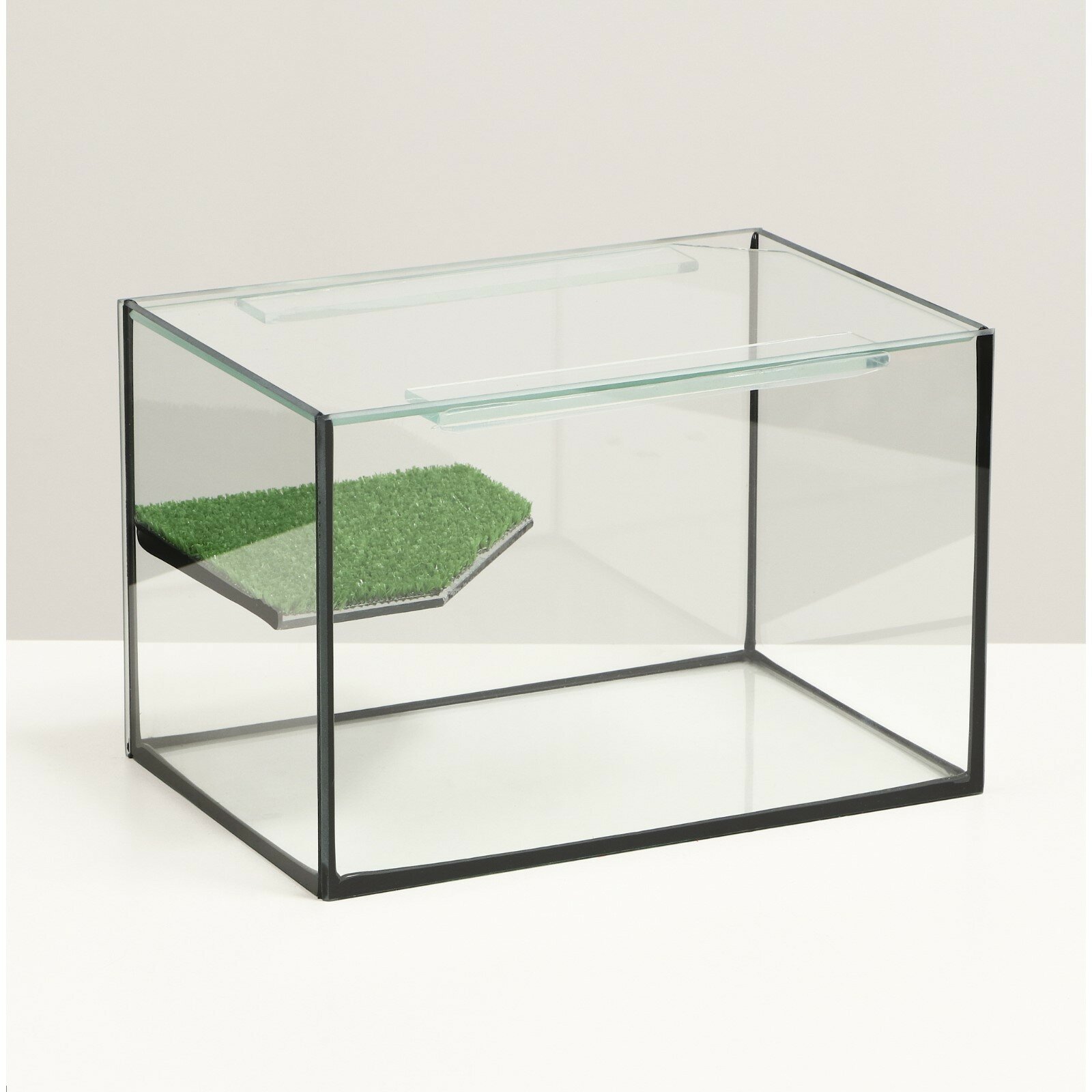 Террариум с покровным стеклом и мостиком 12 литров, 30 х 20 х 20 см - фотография № 1