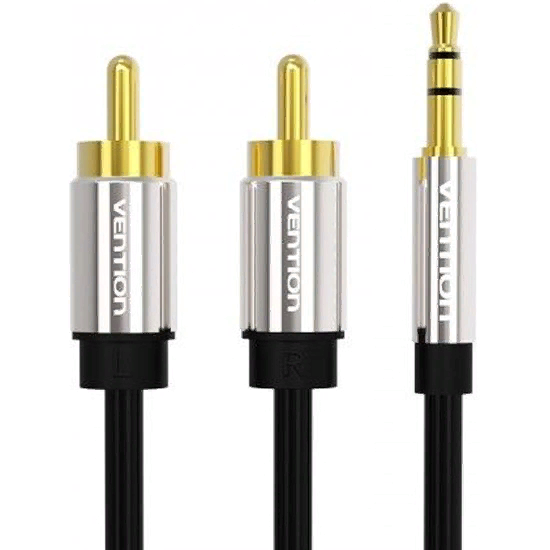 Кабель акустический Vention Jack 3,5 mm M/2RCA M - 5 м Чёрный - фото №14