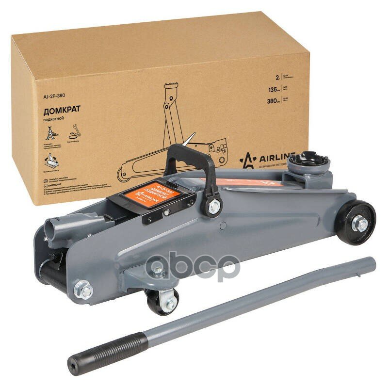 Домкрат Airline Подкатной 2Т (Min - 135 Мм Max - 380 Мм) (Aj-2F-380) AIRLINE арт. AJ-2F-380
