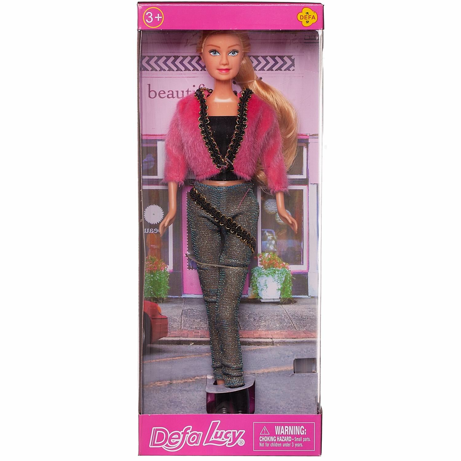 Кукла Defa Lucy &quotБлестящая коллекция&quot в розовом жакете, черной кофте, серебристых брюках, 29 см 8273d/розбрюки