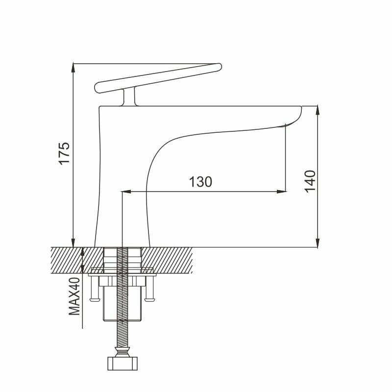 Смеситель для раковины ROSE R1601F латунь, цвет белый/ хром