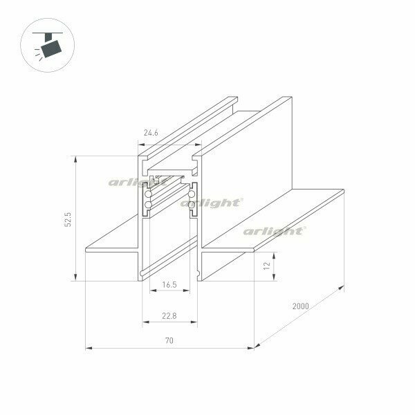 Встраиваемый магнитный шинопровод Arlight MAG-ORIENT-TRACK-2652-FDW-2000 (BK) / - фото №15
