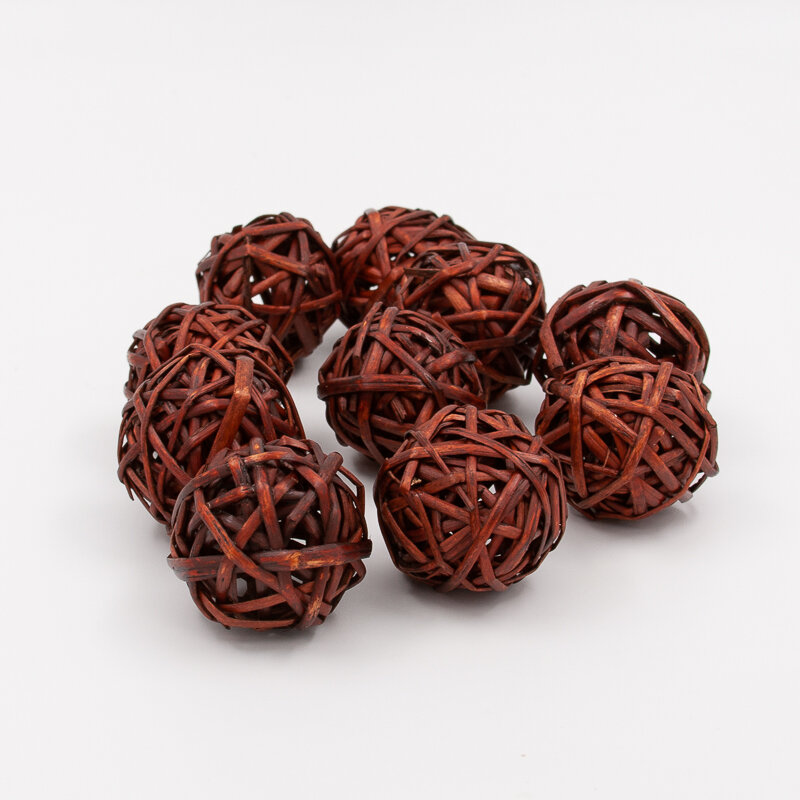 фото Набор шаров из ротанга для декора 5 см, 12 шт