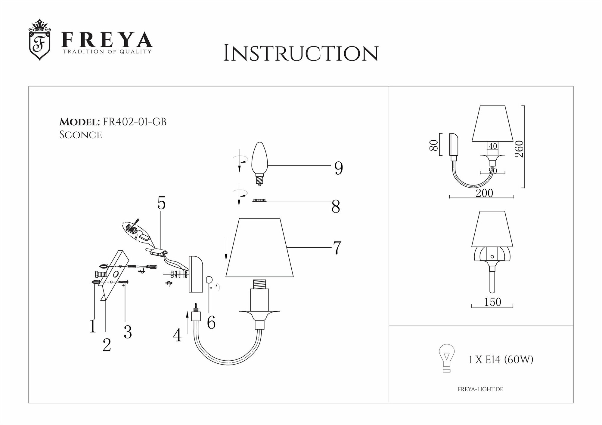 Бра Freya FR4402-WL-01-BL, цвет черный/бежевый - фото №16