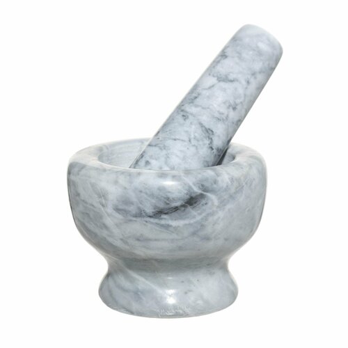 Ступка для специй размер 75x55 см с пестиком мрамор серая Marble Kuchenland 1490₽