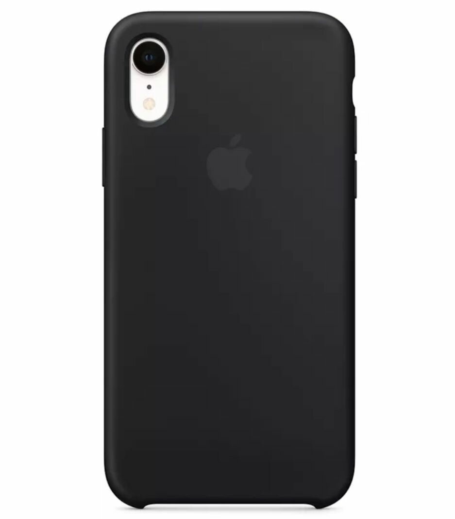 Apple iPhone XR чёрный чехол под оригинальный эпл айфон Хр замша, противоударный утолщённый Silicone case