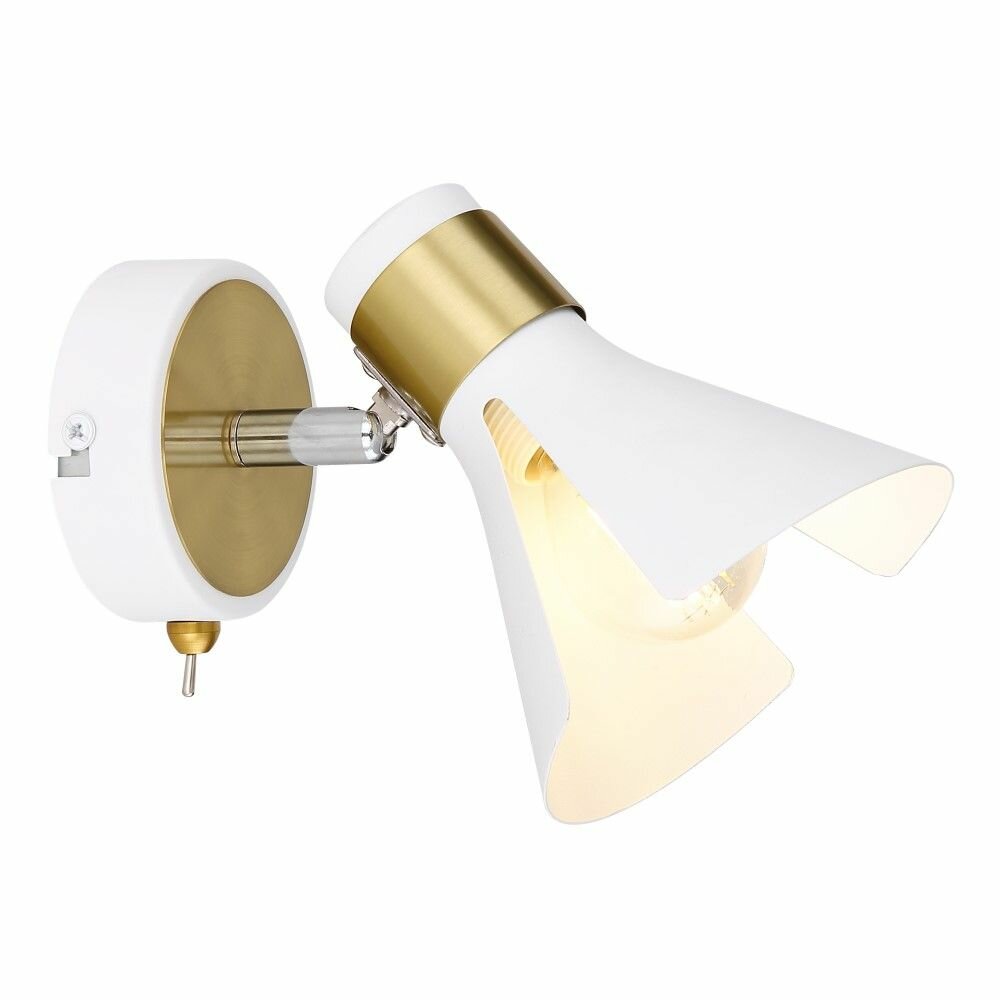 Бра Rivoli Маира 1х40 Вт Е14 с выключателем белый/золото