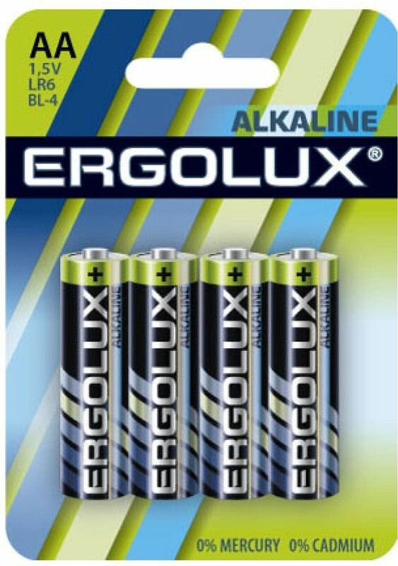 Батарейка Ergolux LR06 Alkaline BL-4 (батарейка1.5В)