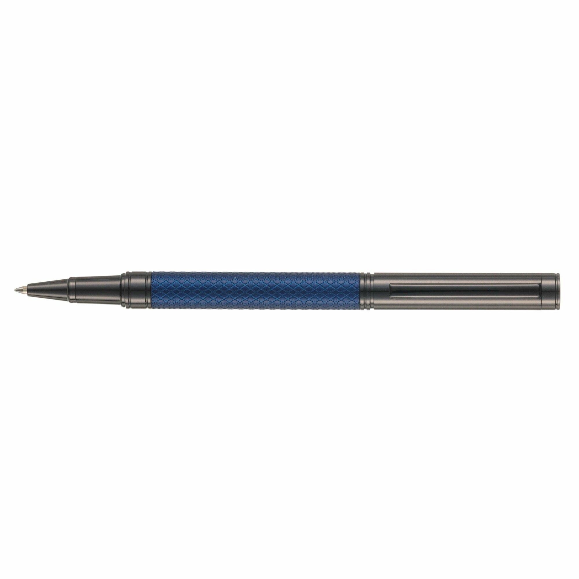 Ручка роллер Pierre Cardin Losange, латунь, синяя, цвет чернил синий, подарочный футляр