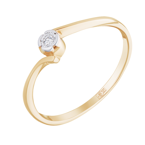 фото Кольцо ювелир карат, белое, красное золото, 585 проба, размер 19