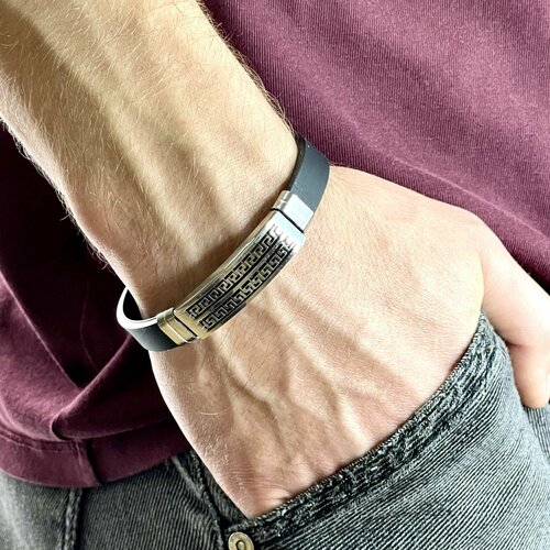 фото Браслет, металл, 1 шт., размер 20 см, черный нет бренда