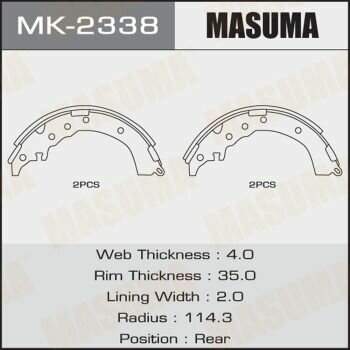 Колодки Тормозные Барабанные MASUMA MK2338