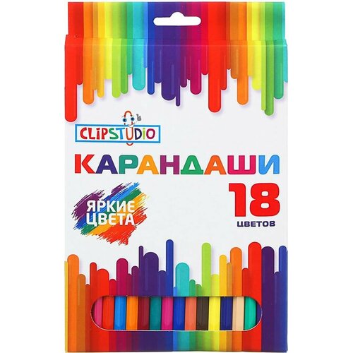 Карандаши цветные Clipstudio 18 цветов х3шт 1282₽