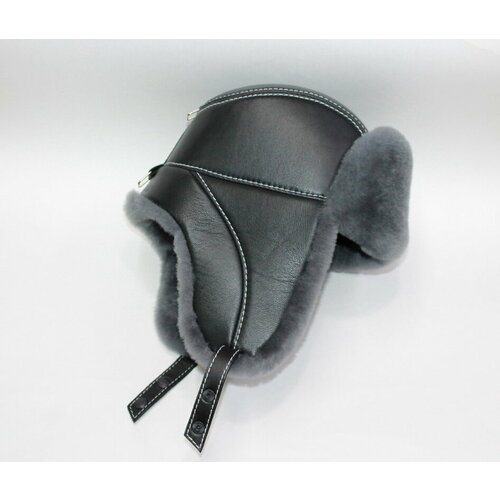 фото Шапка ушанка ушанка мутоновая мужская, размер 60, голубой мария