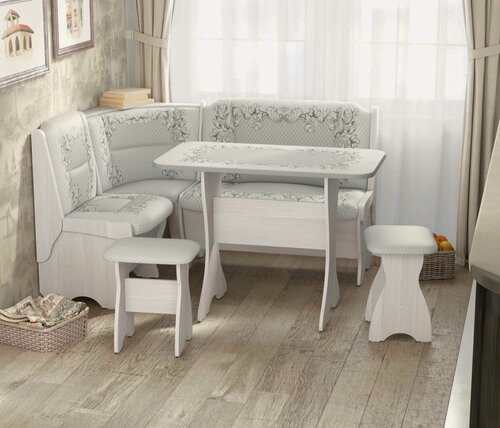 Изображение товара Кухонный уголок Оливия Бодего Светлый/D-1 Борнео Милк/Бодего Светлый