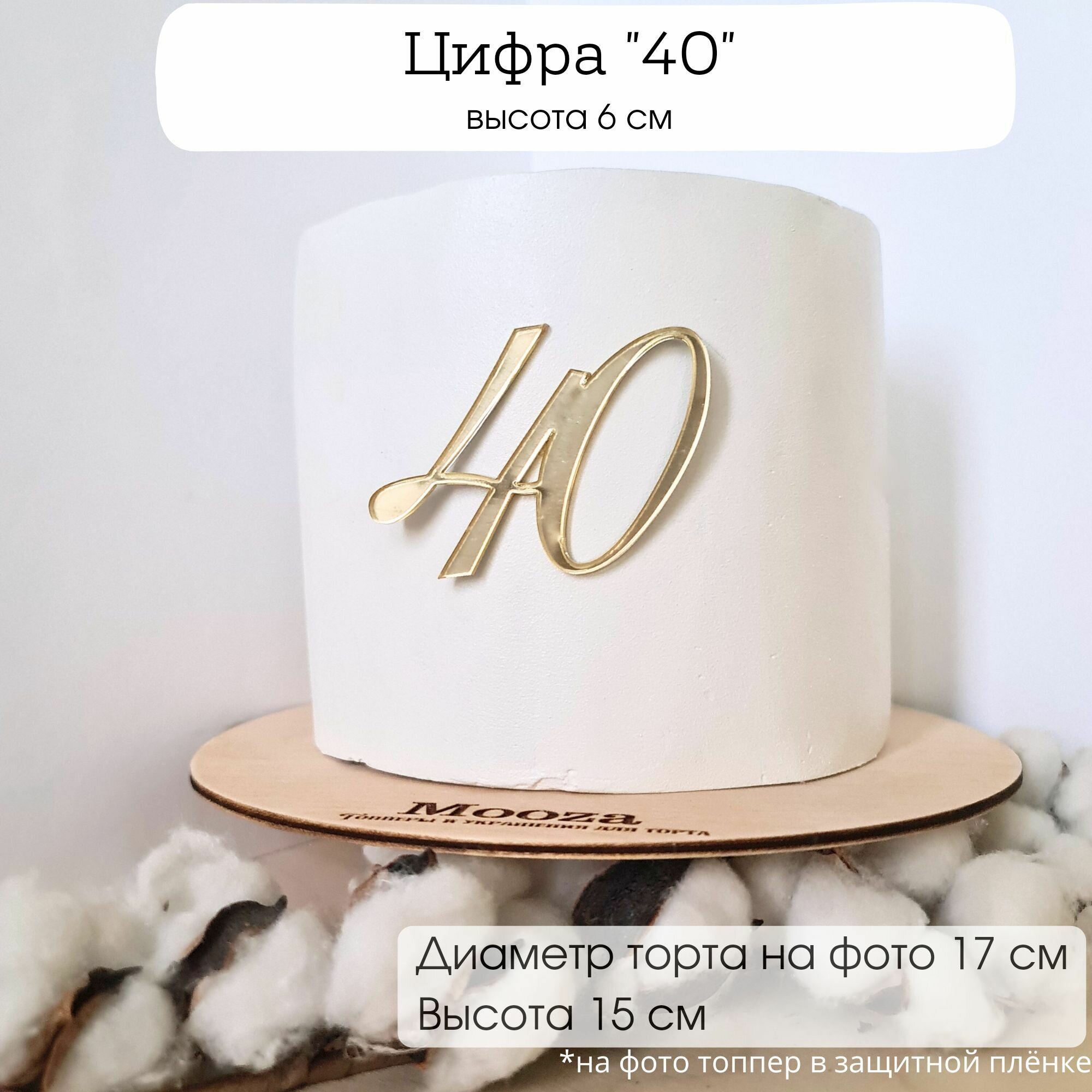 Цифра 40 для торта