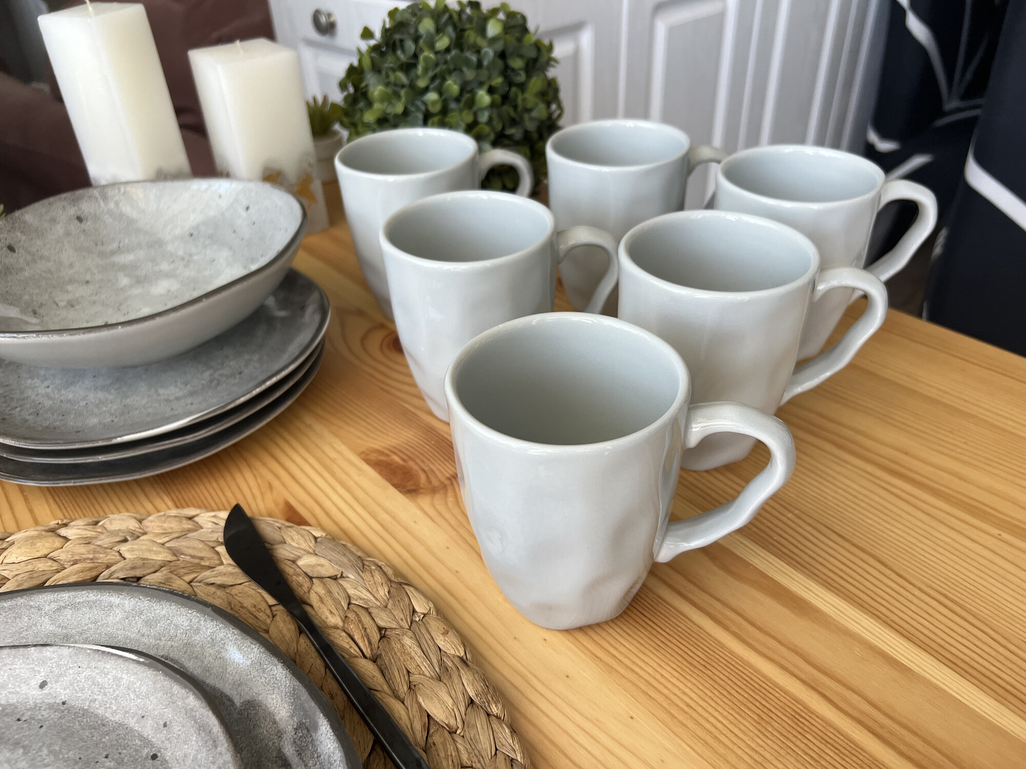 Набор кружек 370 мл (6 штук), цвет серый. Товар уцененный