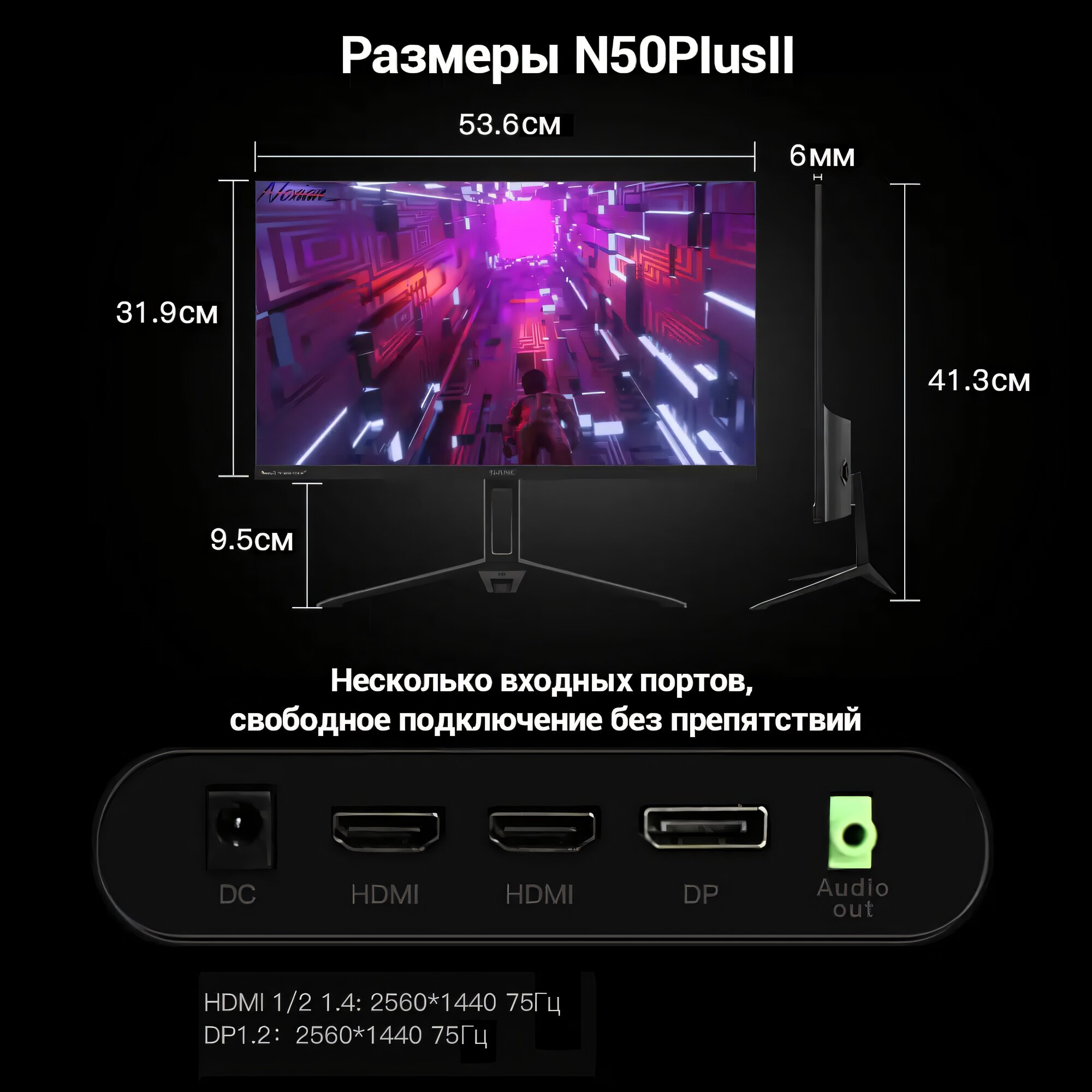 31.5" Монитор SANC N3253 IPS 75Hz ультратонкий компьютерный ЖК-дисплей