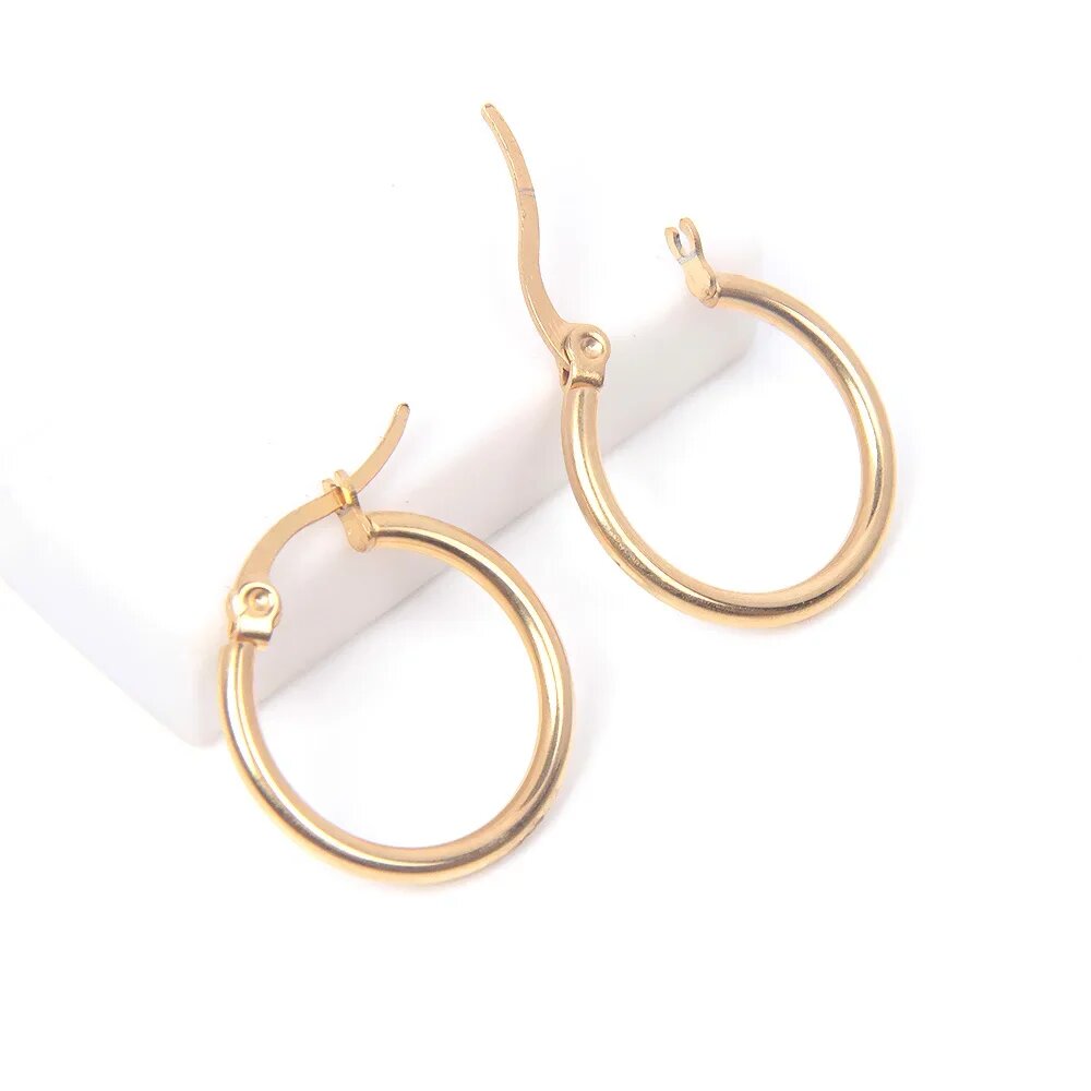 Серьги петли золотого цвета EQ-101-Golden