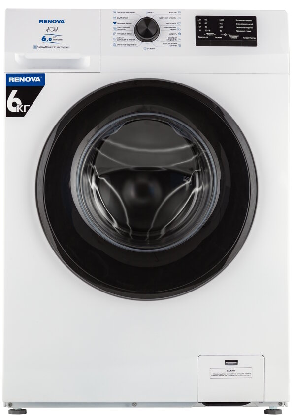 RENOVA WAF-6010M1 Eco Bubble, фронтальная загрузка, 15 программ