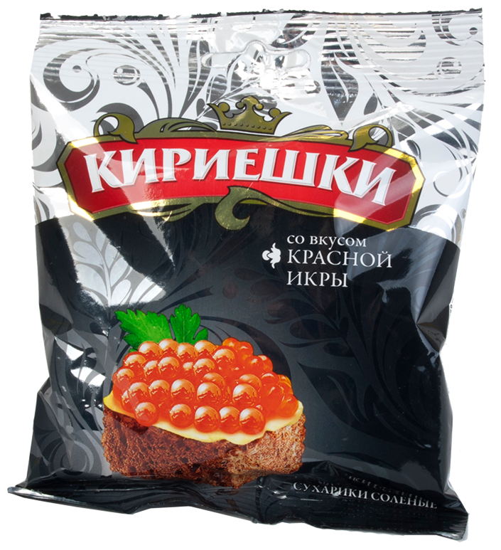 Сухарики Кириешки ржаные со вкусом красной икры, без ГМО, 40 грамм
