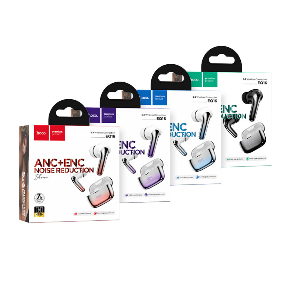 Hoco TWS-наушники HOCO EQ16 ANC с поддержкой Bluetooth 5.3 и активным шумоподавлением синие — фото 1