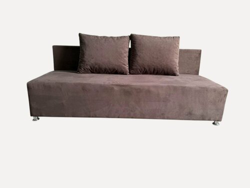Изображение товара Диван Комфорт без подлокотников, диван-кровать, прямой, раскладной, еврокнижка , ткань велюр cabrio (темно-коричневый)