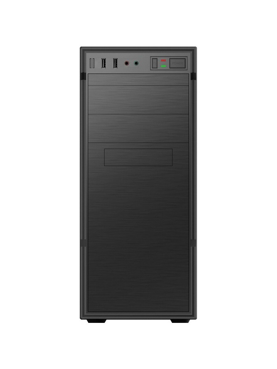 Корпус MidiTower Foxline Forza FZ-031 450W black (ATX, 450W, 1xUSB2.0+1xUSB3.0, w/o fan, 8cm fan PSU, power cord) (FZ-031-SX450-U31)