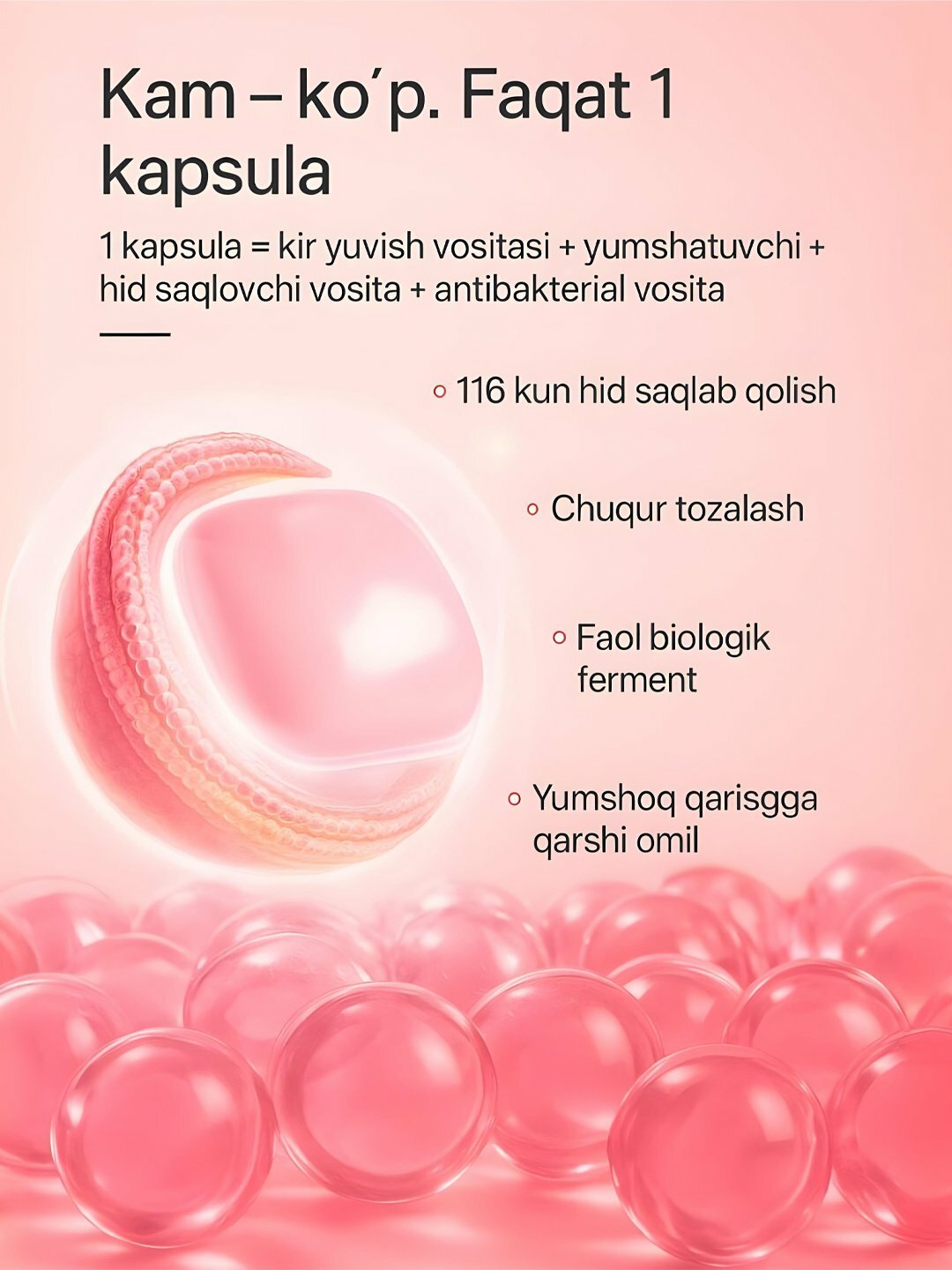 Капсулы для стирки белья с ароматом "Роза-Помело" Timson C, 80 шт — фото 1