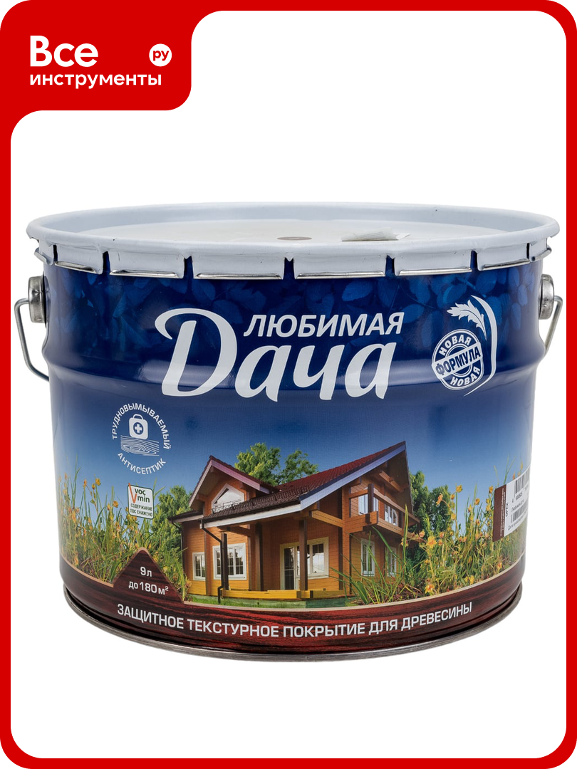 Защитно-декоративное покрытие для древесины Любимая Дача орех полуматовое 9 л 45318