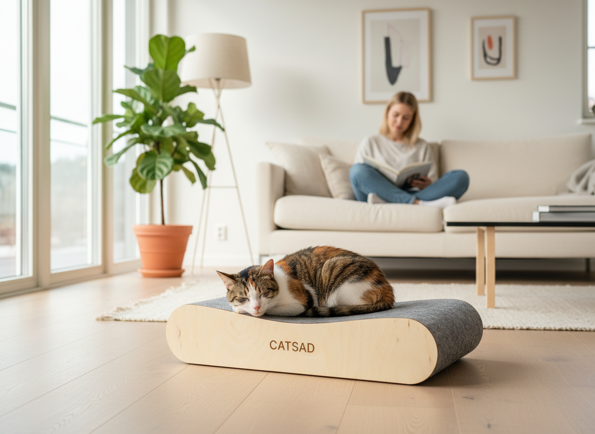 Картинки Когтеточка лежанка для кошек из ковролина CATSAD (не картонная)