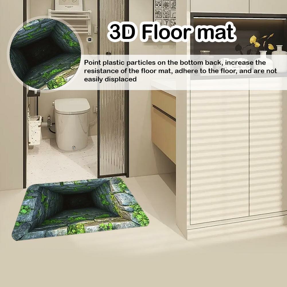Коврик придверный 40x60 см 3D стерео коврик для ванной комнаты — фото 1