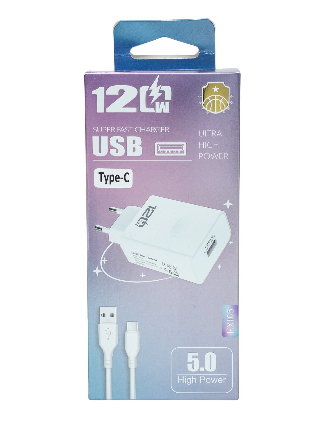 Зарядное устройство, кабель Type-C, с быстрой зарядкой 120 W