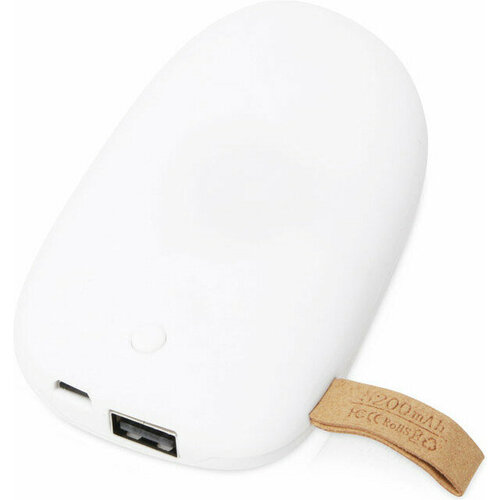 Универсальное зарядное устройство power bank в форме камня 5200 мАч белый 2575₽