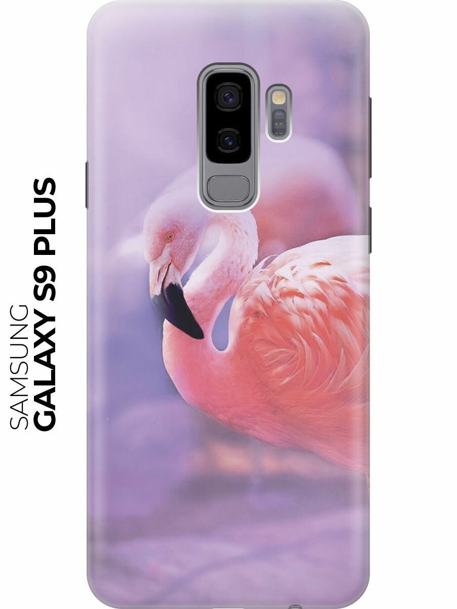 Силиконовый чехол Розовый фламинго на Samsung Galaxy S9+ / Самсунг С9 Плюс