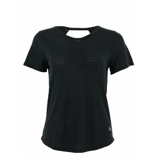 фото Беговая футболка under armour streaker deco diamond ss, силуэт прямой, размер l, черный