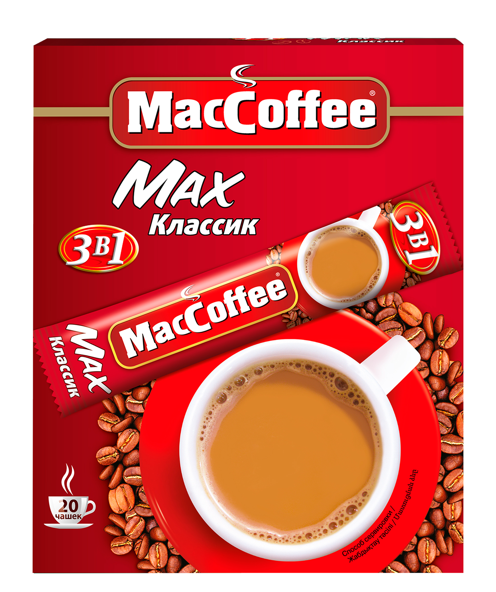 Кофейный напиток MacCoffee Max 3в1 Классик растворимый 20шт х 16г
